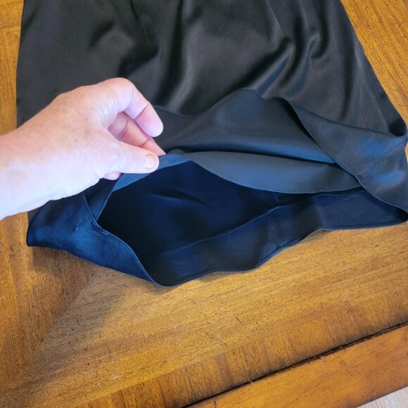 BCBGMaxAzria Black Silk Pleated Front Cocktail Dress - Picture 5 of 14